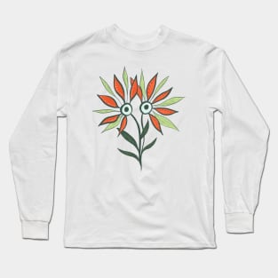 Weird Cute Eyes Character Flower Monster Long Sleeve T-Shirt